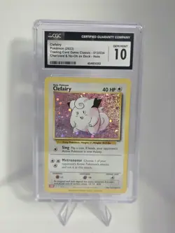 Pokemon TCG CGC 10 Gem Mint Clefairy 013/034 Trading Card Game Classic Holo - Image 1