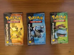 3x Pokemon XY Generations Empty Booster Pack Artwork Opened Empty No Cards - Image 1