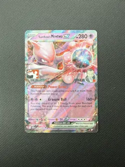 Team Rocket's Mewtwo Ex Pokemon Prize Pack Series 8 Lightly Played PLAYSTAMP - Image 1