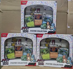 LOT OF 3 Pokemon TCG -Scarlet And Violet 151 Poster Collection Box SEALED 820650853166 - Image 1