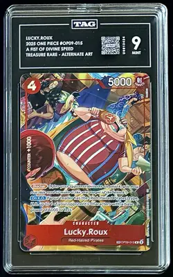 TAG 9 One Piece TR OP09-015 R Lucky.Roux Treasure Rare - ENG - Foil - Graded - Image 1