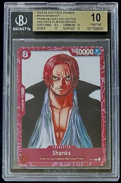 BGS 10 One Piece P-016 P Shanks - English - Film Red Edition - Graded - Image 1