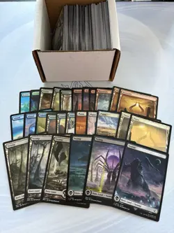 200 Full Art Basic Land Cards Lot - 40 of each Color Type +5 Full Art Wastes Mtg - Image 1