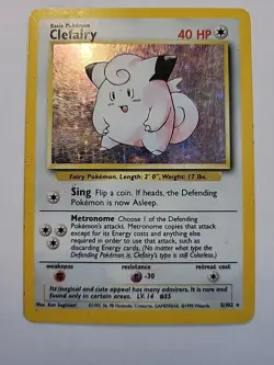 Clefairy Holo 5/102 Base Set 1999 WOTC Pokemon Card Vintage Original Rare MP - Image 2