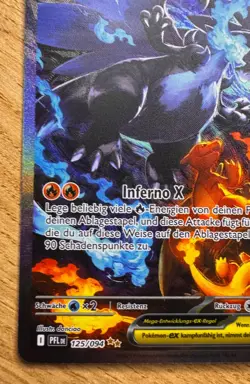 Mega Glurak X EX Pokemon Card Mint German 125/094 Fatal Flames Booster Fresh - Image 3