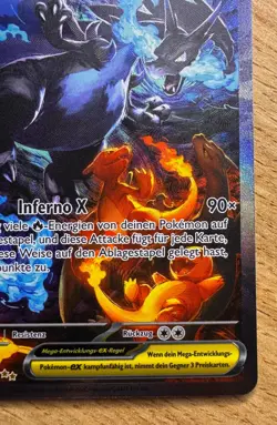Mega Glurak X EX Pokemon Card Mint German 125/094 Fatal Flames Booster Fresh - Image 4