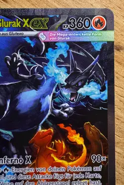 Mega Glurak X EX Pokemon Card Mint German 125/094 Fatal Flames Booster Fresh - Image 5