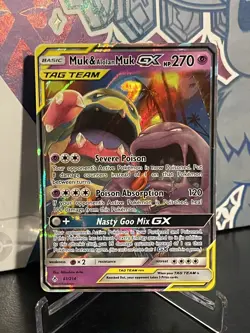 Pokemon TCG Muk & Alolan Muk GX Tag Team 61/214 Sm-Unbroken Bonds Holo - Image 1