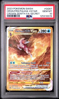 Pokemon Origin Forme Palkia VSTAR Crown Zenith Secret Rare Full Art #GG67 PSA 10 - Image 1