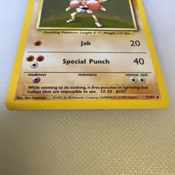 Hitmonchan Pokemon Base Set 1999 Unlimited Holo Card 7/102 - HP - Image 4