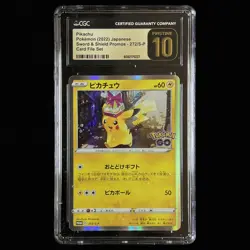 CGC 10 PRISTINE Pokemon 2022 JPN Sword & Shield Promos Card File Set Pikachu - Image 1