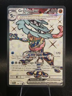 Pokemon TCG Greninja EX Twilight Masquerade Ultra Rare Card 198/167 NM Condition - Image 2