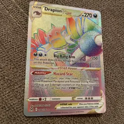 Pokemon TCG Drapion VSTAR Rainbow Holo Card 200/196 Lost Origin Secret Rare - Image 1