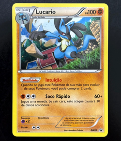 NM Pokemon Lucario BW85 Holo Black & White Black Star Promo Card - Portuguese - Image 1