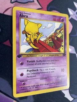 ABRA Pokemon Card - WOTC - 1st Edition - Team Rocket - 49/82 - LP+ - Image 2