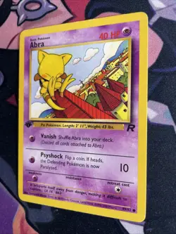 ABRA Pokemon Card - WOTC - 1st Edition - Team Rocket - 49/82 - LP+ - Image 3
