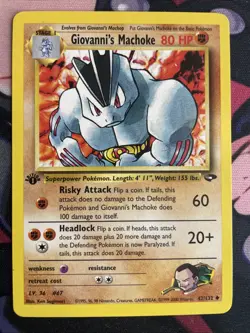 Pokemon Card Giovanni's Machoke Gym Challenge 1st Edition Uncommon 42/132 LP - Image 1