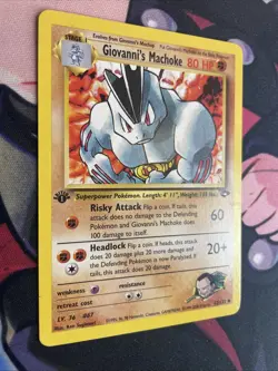 Pokemon Card Giovanni's Machoke Gym Challenge 1st Edition Uncommon 42/132 LP - Image 2