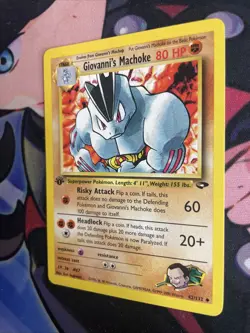 Pokemon Card Giovanni's Machoke Gym Challenge 1st Edition Uncommon 42/132 LP - Image 3
