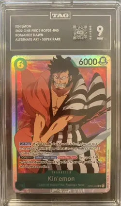 One Piece Romance Dawn Kin'emon OP01-040 Wave 1 Pre Errata SR TAG 9 Card TCG - Image 1
