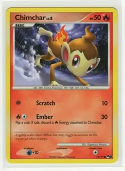 2008 Nintendo Pokemon TCG Chimchar Pop Series 8 Promo Card #12/17 NM - Image 1