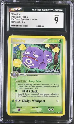 CGC 9 MINT Weezing EX Delta Species 33/113 Reverse Holo Stamped Pokemon Card - Image 1