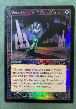 1x Unearth Urza's Legacy FOIL Light MP/Moderate Play - Mtg - Image 1