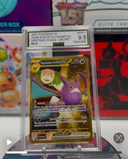Pokemon TCG 2025 Destined Rivals TEAM ROCKET'S CROBAT EX Hyper Rare #242 AGS 9.5 - Image 1