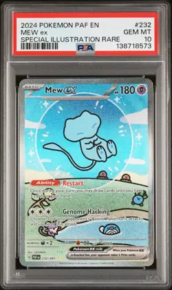 2024 POKEMON PAF EN-PALDEAN FATES SPECIAL ILLUSTRATION RARE #232 MEW EX PSA 10 - Image 1
