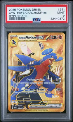 Cynthia's Garchomp ex - 241/182 PSA 9 Destined Rivals Gold Pokemon - MINT - Image 1