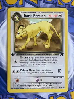 2000 Pokemon Team Rocket First Edition Dark Persian #42/82 - LP WOTC Vintage - Image 1