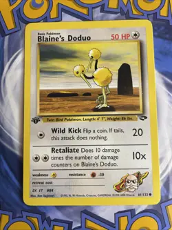 Blaine's Doduo - 61/132 Gym Challenge - WOTC - Pokemon TCG - NM - Image 1