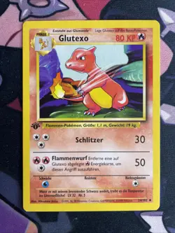 GERMAN 24/102 Charmeleon - Glutexo 1st Edition Pokemon TCG Base Set LP - Image 1