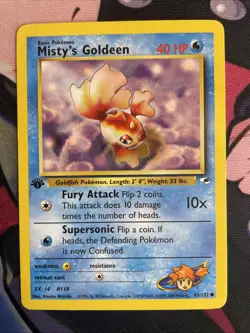 1st Edition Misty’s Goldeen 85/132 Pokemon Gym Heroes Common LP - Image 1