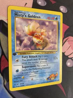 1st Edition Misty’s Goldeen 85/132 Pokemon Gym Heroes Common LP - Image 2