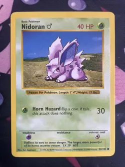 Nidoran - Shadowless - 55/102 Base Set - Pokemon TCG - 1999 LP - Image 1