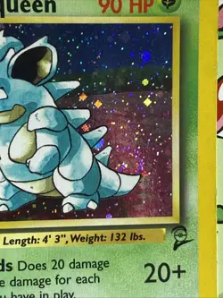 Pokemon Nidoqueen Base II 12/130 Holo Swirl MP - Image 3