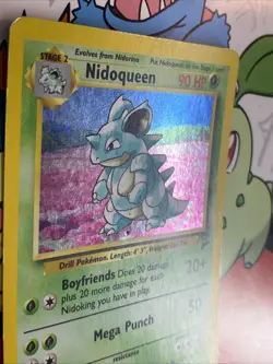 Pokemon Nidoqueen Base II 12/130 Holo Swirl MP - Image 5