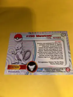 2000 Topps Pokemon TV Animation Series 3 Mewtwo Blue Logo #150 - Image 2