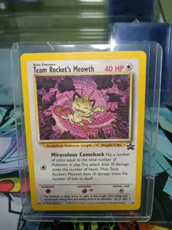 Pokemon TCG Team Rockets Meowth Promo Card NM Near Mint - Image 1