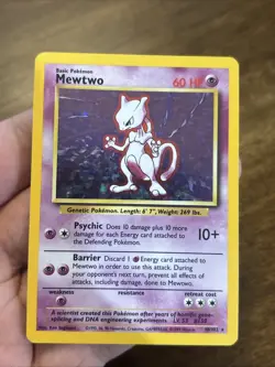 Pokemon TCG Mewtwo 10/102 Base Set Unlimited Holo Rare Vintage Foil Card Wotc - Image 1