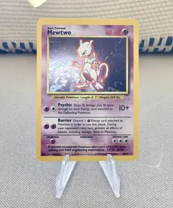 Pokemon Mewtwo Base Unlimited 10/102 Holo Rare LP/NM WOTC 1999 - Image 1