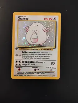Pokemon Chansey 3/102 Set Base Rara Holo Prima Edizione Wizards IT Carte Vintage - Image 1