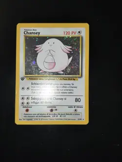 Pokemon Chansey 3/102 Set Base Rara Holo Prima Edizione Wizards IT Carte Vintage - Image 2