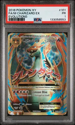 2016 POKEMON XY EVOLUTIONS #101 FULL ART/M CHARIZARD EX PSA 1 - Image 1