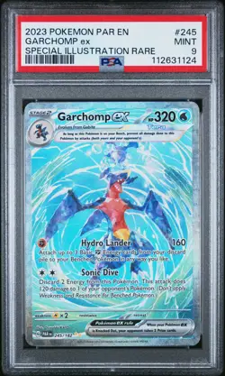 2023 Pokemon Par Paradox Rift #245 Garchomp Ex Special Illustration Rare PSA 9 - Image 1