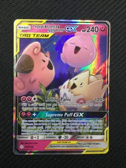 Pokemon TCG SM - Cosmic Eclipse #143/236 Togepi & Cleffa & Igglybuff GX - Image 1