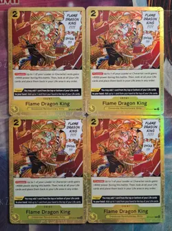 4x Flame Dragon King ST13-017 Common Englisch PLAYSET NM One Piece - Image 1