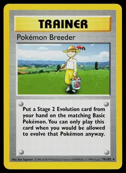 Pokemon Card - Pokemon Breeder Base Set (Shadowless) 76/102 Rare - Image 1