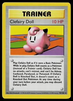 Pokemon Card - Clefairy Doll Base Set (Shadowless) 70/102 Rare - Image 1